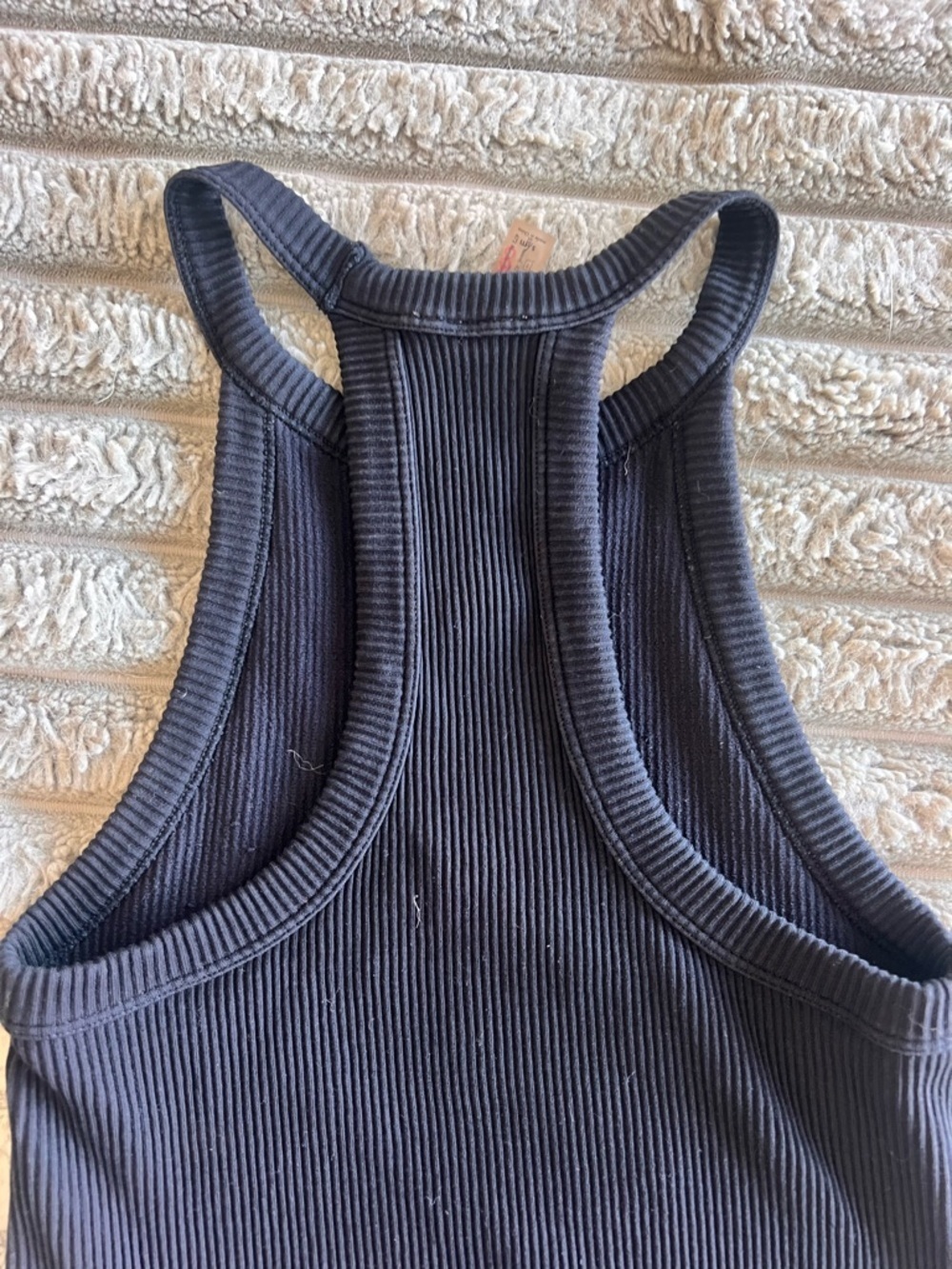 Commando Studio Ribbed Racerback Tank Top- Black- Size S/M - Picture 7 of 9